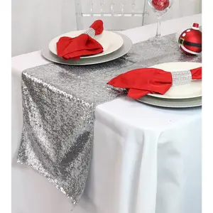 Glitz Sequin Table Runner Silver