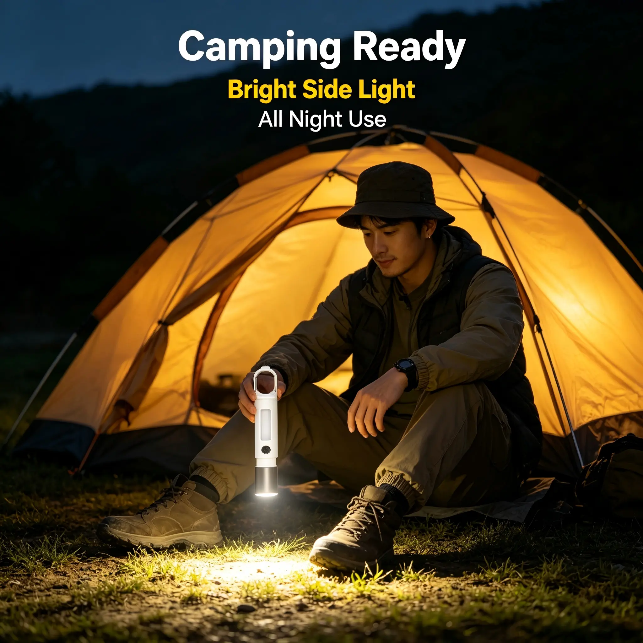 2026 Viral TikTok Magnetic Flashlight, Multi-Function Hands-Free Work Light with Strong Magnet Base & Hanging Hook, Ultra Bright Rechargeable Emergency Light for Home Garage Outdoor Hiking
