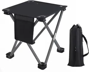 Camping Stool,Portable Folding Compact Lightweight Stool Seat for Camping Fishing Hiking Gardening Outdoor Walking Backpacking Travelling and Beach with Carry Bag (Black)