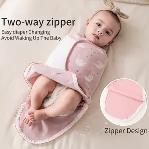 2-Pack Baby Swaddle Sleeping Bags with Zippers - Newborn Swaddle Sleeping Bags Suitable for Babies 0-4 Months. Features zippers on the legs for easy diaper changes; an essential item for newborns.