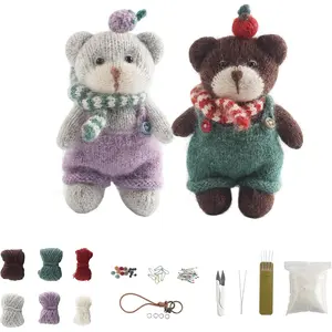 Knitting Kit for Beginners, Amigurumi Style Teddy Bear with Knitting  (Not Crochet), -in- DIY Creative Idea for Adults & Teens with Step-by-Step Instructions