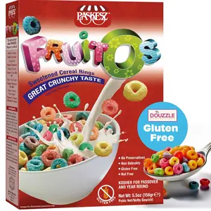 DOUzzle Gluten Free FruitOs Breakfast Cereal, Sweetened Cereal Rings (Pack of 1) Non Gebrokts Kosher for Passover Food Snacks - No Preservatives