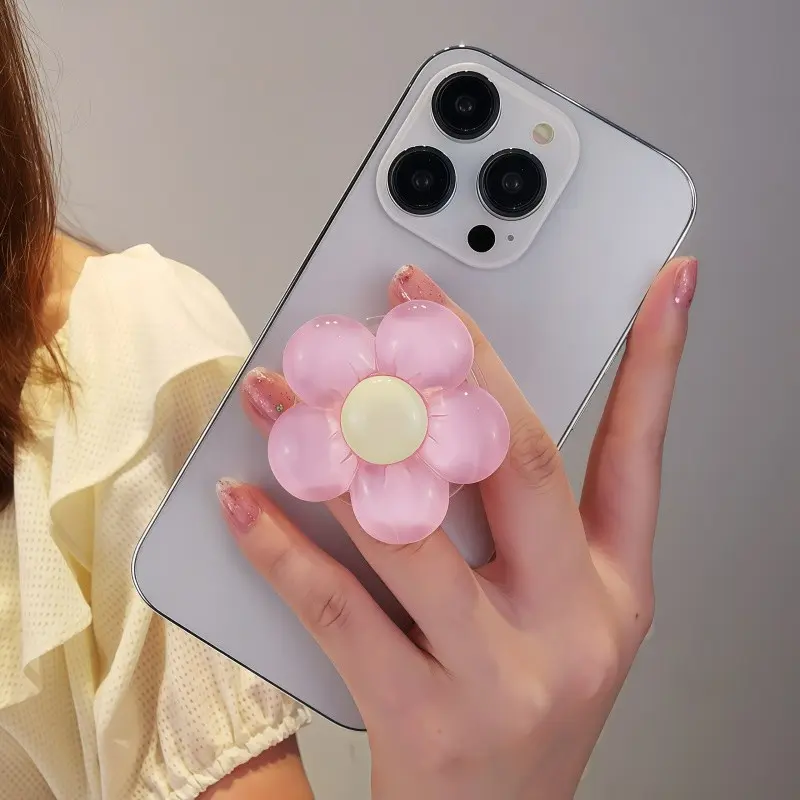 Creative and minimalist flower-shaped airbag phone stand, Phone Grip, Phone Holder, Phone Holder Design, adhesive and retractable stand, everyday desktop support stand, suitable as a Valentine's Day, Christmas gift