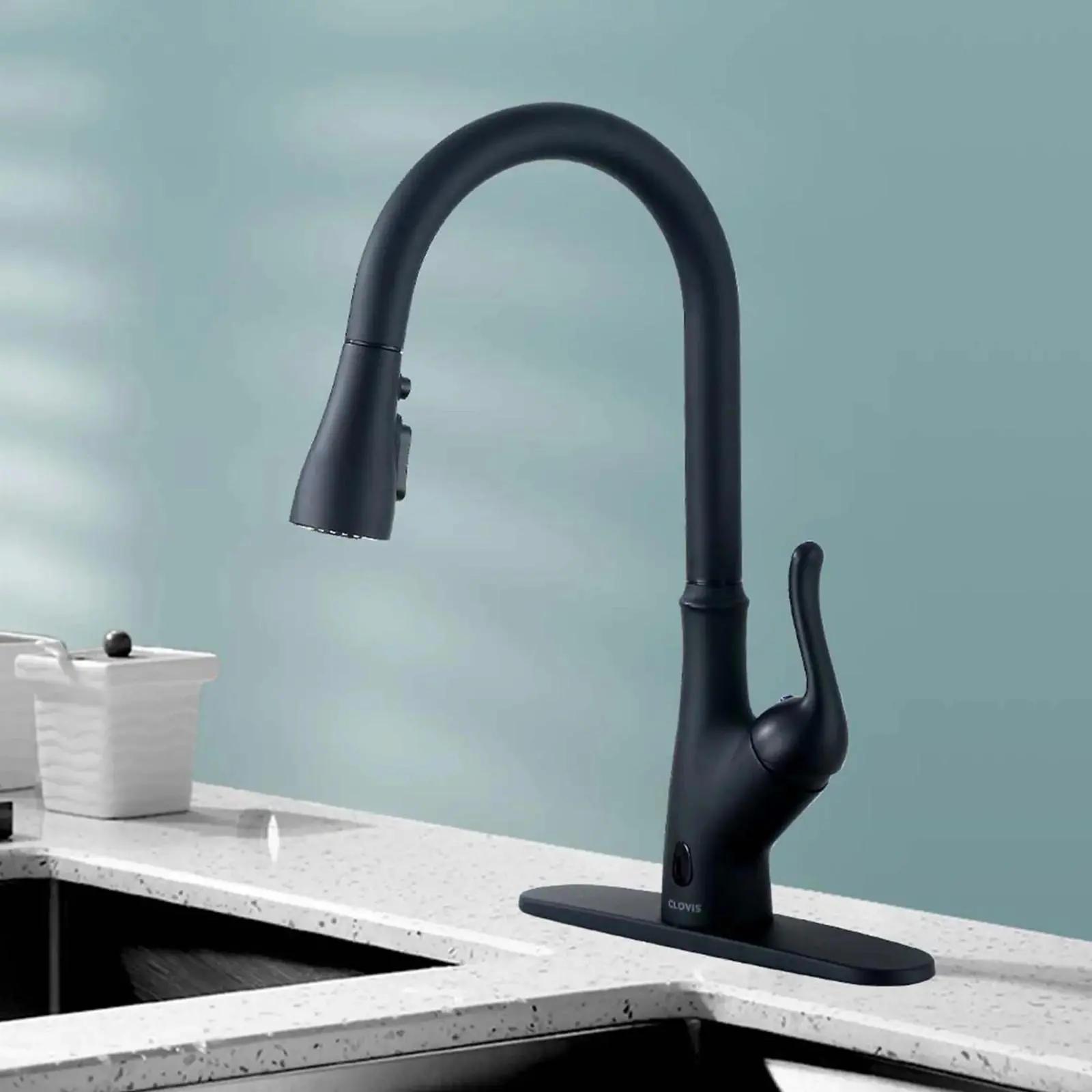 Touchless Kitchen Faucet Pull Down Sprayer Matte Black Motion Sensor Tap Premium
