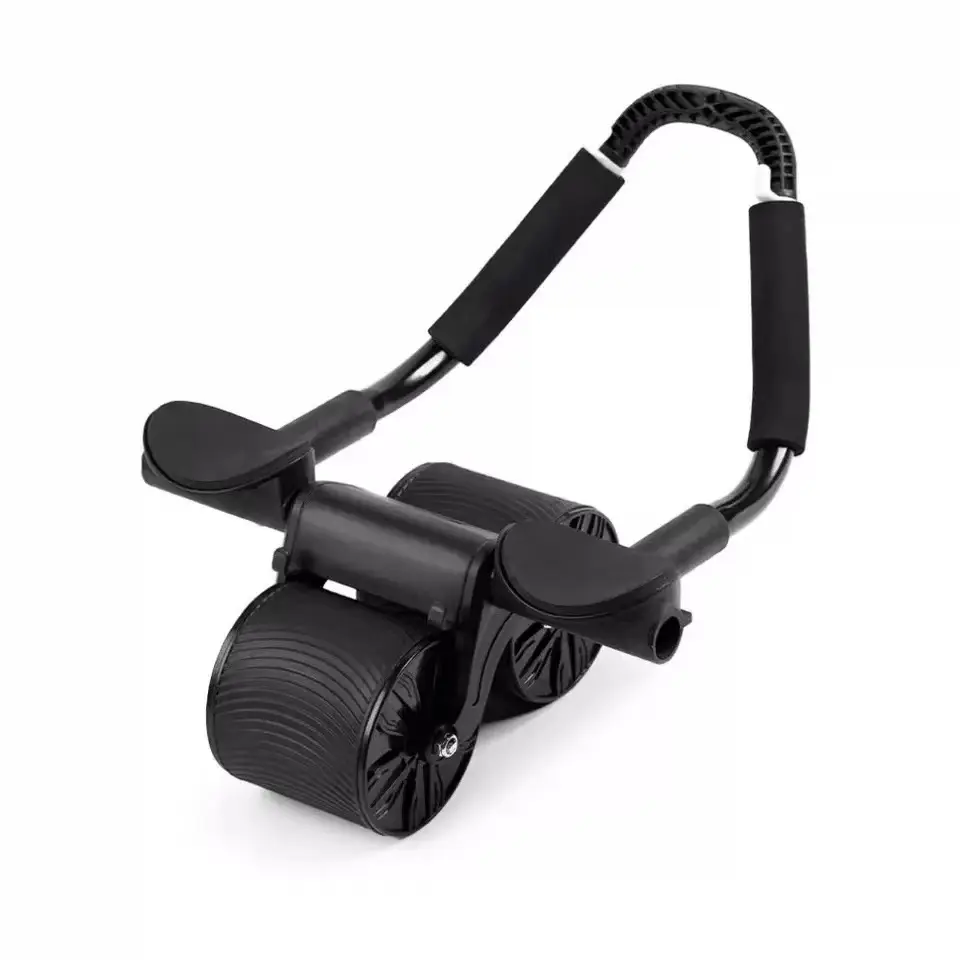 Automatic Rebound Ab Roller Wheel - AbStrength equipment with timer, elbow support - abdominal workout machine for home gym, exercise equipment needs, workout equipment, camping essentials