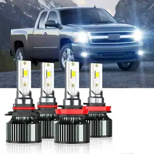 9005/HB3 (High Beam) +H11 (Low Beam) For ChevySilverado 1500 2500HD 2007 2008-2015 LED Headlight Bulbs Fog Light A+