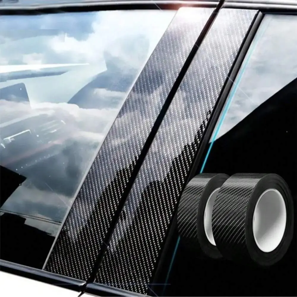 Car Door Bumper Strip Threshold Guard Tape, 5D Carbon Fiber Protective Sticker, Car Decals, Universal Car Modification Welcome Pedal, Car Accessories