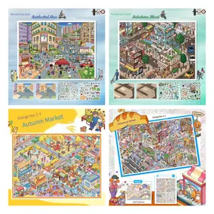 Free Tweezers 4-Pack DIY 3D Stickers Realistic Street Scene Stickers Set: Residential Area, Pedestrian Street, Autumn Street Market, Viral Trendy Street - Large Size Miniature Stickers for Journaling, Scrapbooking, DIY Crafts & Planner Decoration