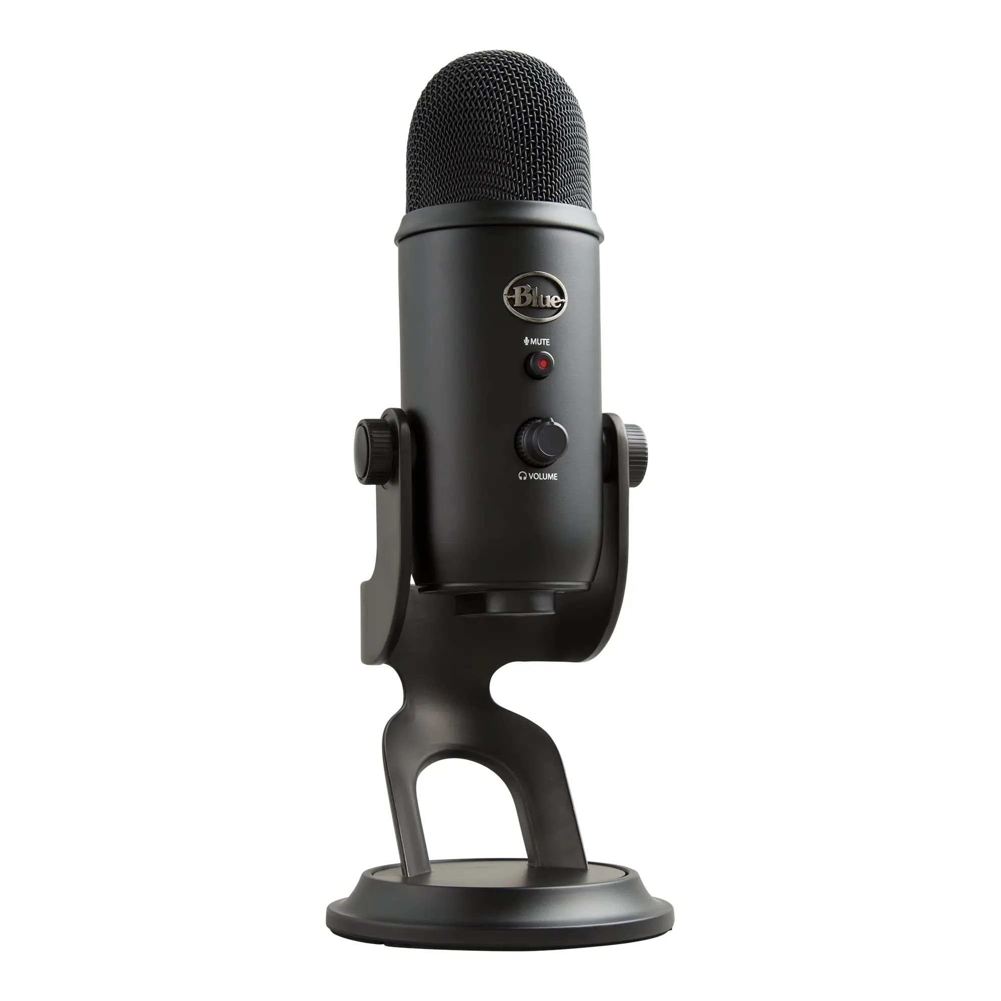 Blue Microphones Yeti USB Condenser Microphone - Blackout, 4-Pattern, Amplifier-Integrated, Plug-and-Play High-Quality Audio Recording Device, Four