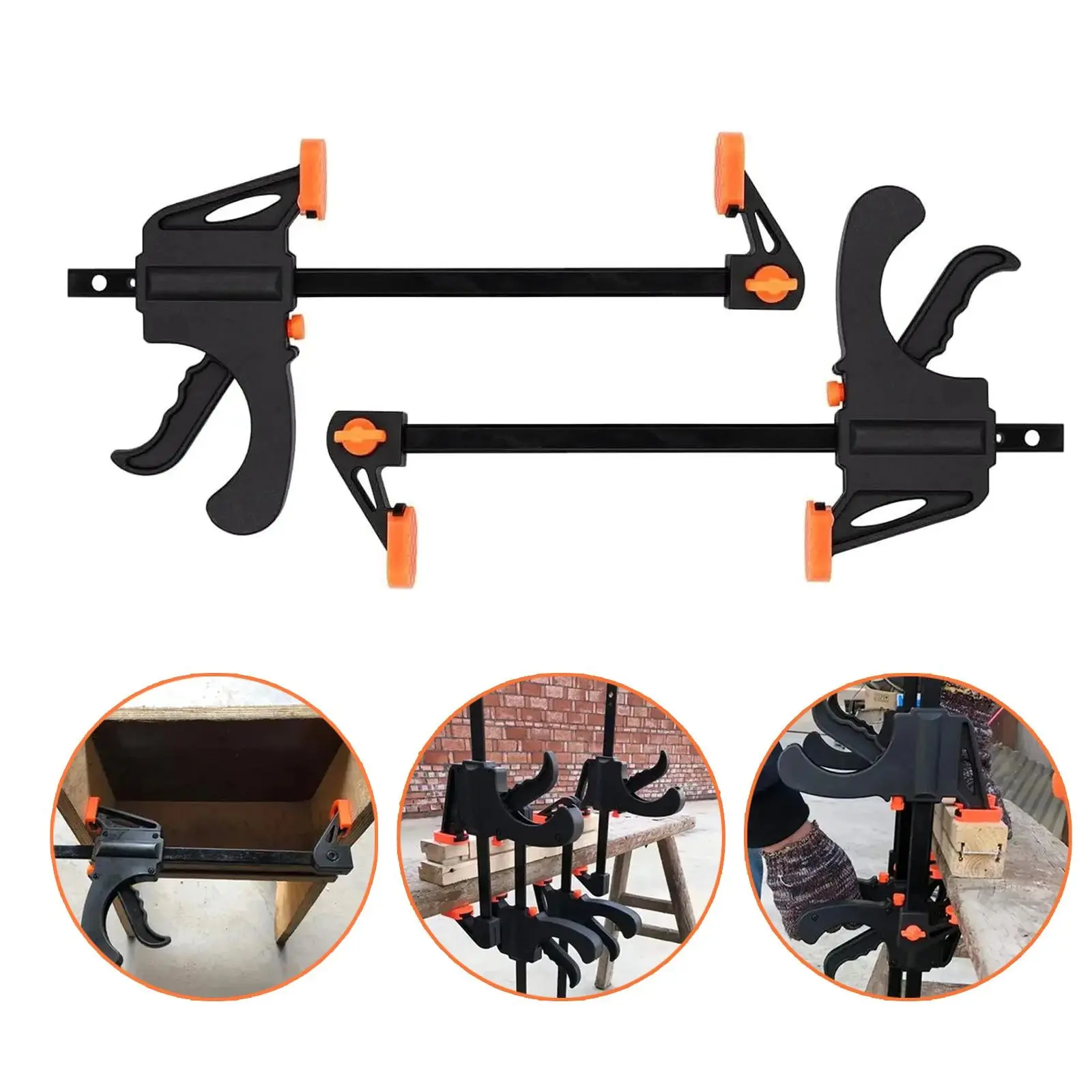 Woodworking Clamp One-Handed Quick Release Ratchet Speed Squeeze Clip Heavy-Duty Bar Clamps Mini Trigger Clamp for Woodworking DIY & Professional Use