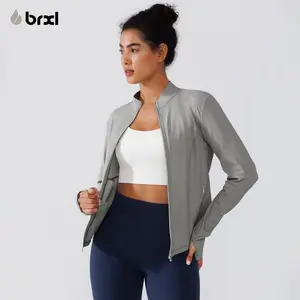 BRXL Full Zip Running Track Jacket Lightweight Athletic Slim Fit Jacket with Thumbholesyoga jacket windproof outerwear#outdoorfun #warmupforholiday