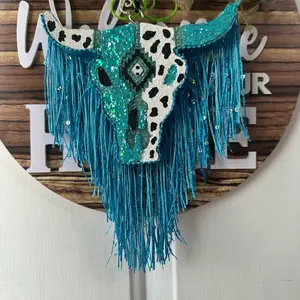 Bull Skull Cow print Car Freshie