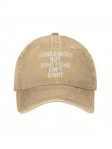 Funny "Undiagnosed But Something Ain't Right" Y2K Vintage Baseball Cap For Men & Women - Adjustable Unisex Hat With Humorous Quote, & Print, Casual Outdoor Sports Cap For Couples, Machine Washable Soft Washed Texture Design