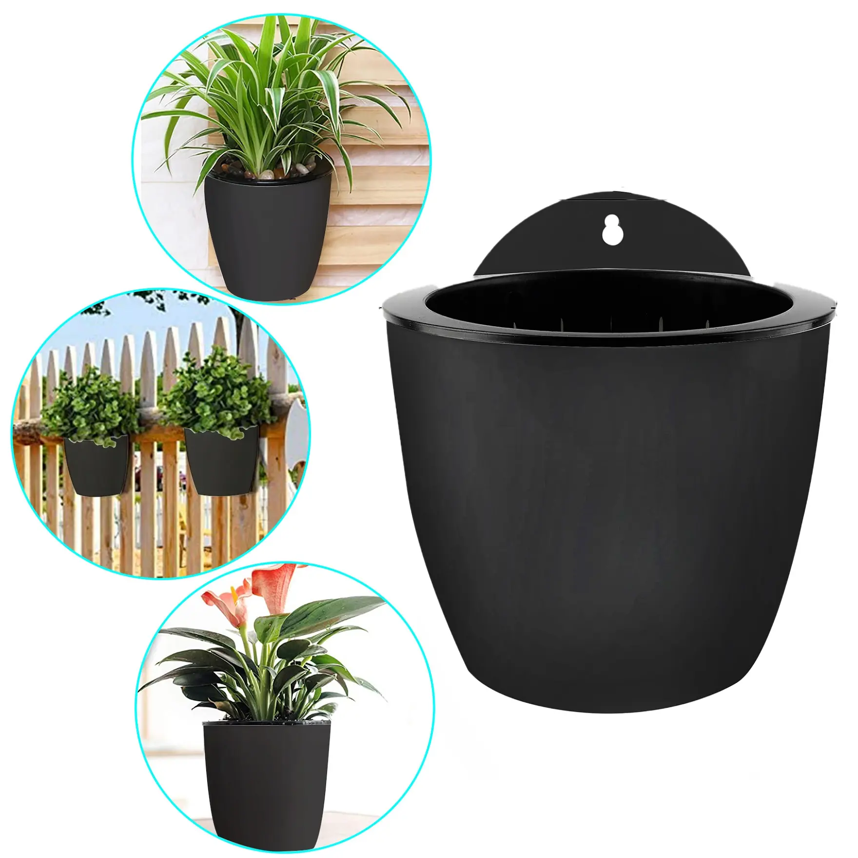 Findmall 7-Pack Sturdy Self-Watering Plastic Block-Shaped Wall Hanging Planters with Hook - Double-Layer Dual-Use Vertical Nursery Pots, House Plant Pots, Plant Hanger for Botanical Aesthetic Balcony Decor, Beginner Gardeners’ Gifts