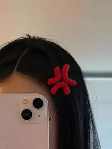 Cute Plush Angry Expression Hair Clip, Simple Fashionable Hair Accessories for Women & Girls, Minimalist Hairstyle Headwear Suitable for Thick Hair, Barrettes Hair Clips, Super Cute Clips, Hairpins