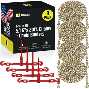 5/16" Grade 70 Chain And Ratchet Binder Kit: 8 Pcs