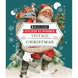 Brain Games - Sticker by Number - Vintage: Christmas (28 Images to Sticker) Paperback – August 15, 2024
