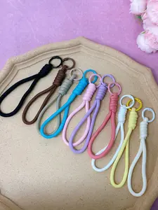 Colorful Braided Rope Strap Anti Lost Keychain Hook Phone Strap DIY Lanyard Keychain Bag charm,car key,backpack,gift for women men