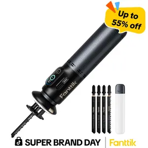 【FathersDayGift】Fanttik R11 Pro Brushless Cordless Mini Reciprocating Saw, 0–2200 SPM Variable Speed, Type-C Fast Charging, Tool-Free Blade Change, 5-Blade Kit for Wood, Metal & PVC