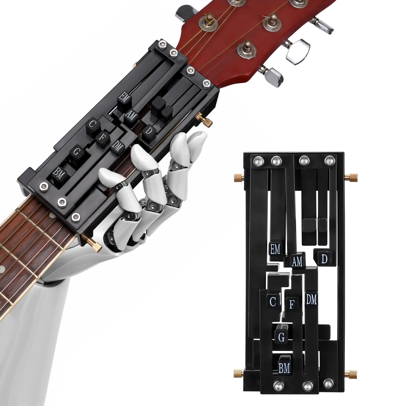 POGOLAB Guitar Chord Presser, Black Guitar Virtuoso Chord Presser, Guitar Chord Trainer Guitar Learning Tools, Guitar Assistant Practical Teaching Tool for Beginners Guitar Learning Tool Accessories Guitar Chord