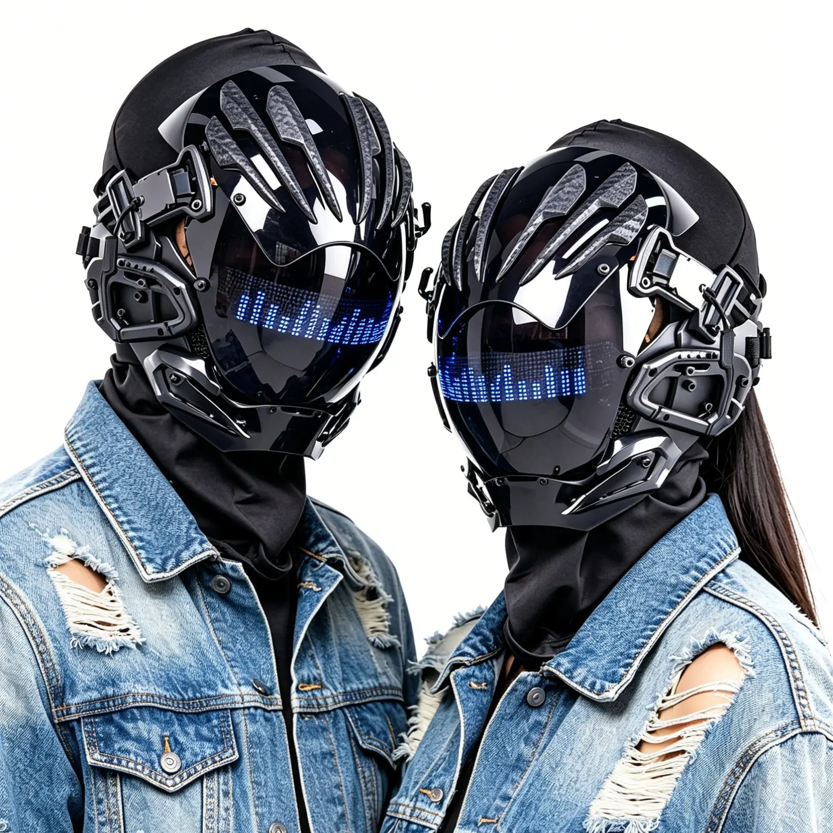 CosTribe Cyberpunk ABS & Acrylic LED Light-Up Face Mask - Rechargeable, Adjustable Strap, TPU Mechanical Secure Adult Face Cover Accessory for Halloween, Birthday, Party, Prom, Everyday