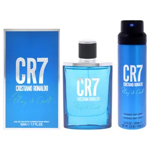 CR7 Play It Cool Kit by Cristiano Ronaldo for Men - 2 Pc Kit 1.7 oz EDT Spray, 6.8 oz Body Spray