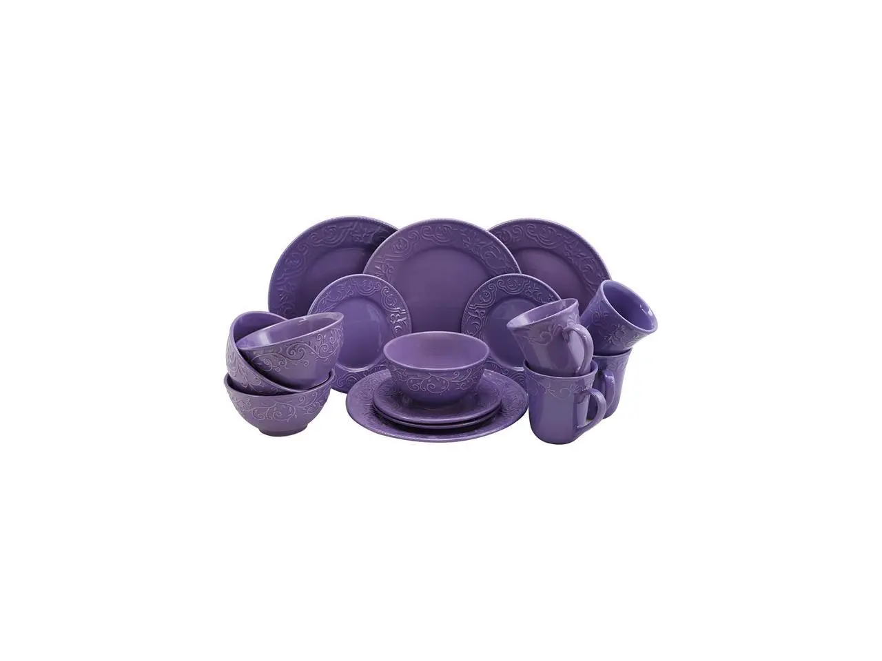 Elama Lilac Fields 16-Piece Dinnerware Set Elama Lilac Fields 16-Piece Dinnerware Set