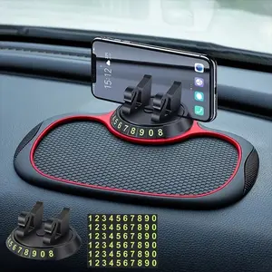 3pcs Multifunctional Car Anti-Slip Mat and Phone Holder, 360° Rotating Swan Stand, PVC Dashboard Navigation Fixed Holder, Car Accessories
