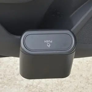 Small Simple Car Trash Can With Push Cover