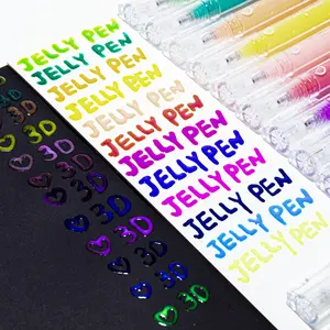 3D Jelly Pen Set, 36 Colors of Glossy Jelly-Effect 3D Gel Pens, Assorted Colors Gel Ink Pens for Painting, Drawing and DIY Coloring, Crafts, Scrapbooking, Bullet Journal, Card Making, Photo Album, Drawing, Writing