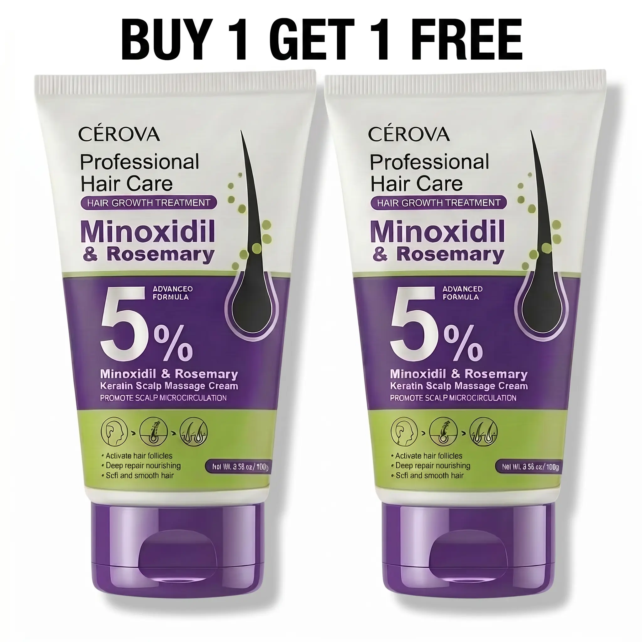 New Release  CEROVA 5% Minoxidil &Rosemary  Hair Growth Foam for Men & Women Anti Hair Loss Treatment with Keto & Ginger Root Extract Gel