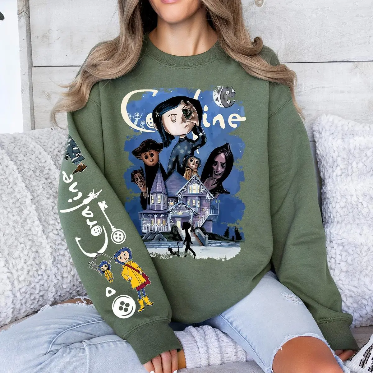 Coraline Best For Coraline Movie Sweatshirt, Vintage Halloween Movie Hoodie Sweatshirt, Hoodie, Comfort