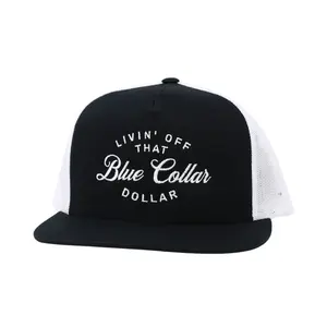 Blue Collar Dollar 7 Panel Hat | Structured Trucker Cap | Adjustable Snapback | Workwear Country Style | Unisex Fit 1