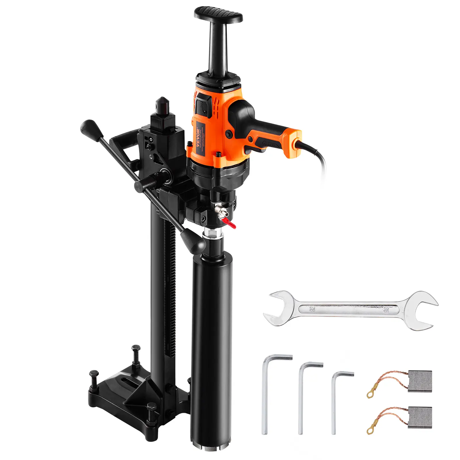 【DealsForYouDays】VEVOR Diamond Core Drill Machine 0.8-6.3in Drilling Diameter Handheld Diamond Core Drill Rig with Stand and Core Drill Bit2000W Rugged Concrete Core DrillWet and Dry UseFor Concrete,
