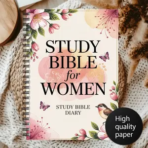 1pc 5.5x8.3-inch Women's Bible Seminar Diary - Spiral Binding Christian Prayer Notebook, Flower Design, Spiral Bound Notepad - Bible Citation, Prayer Diary - Religious Gift