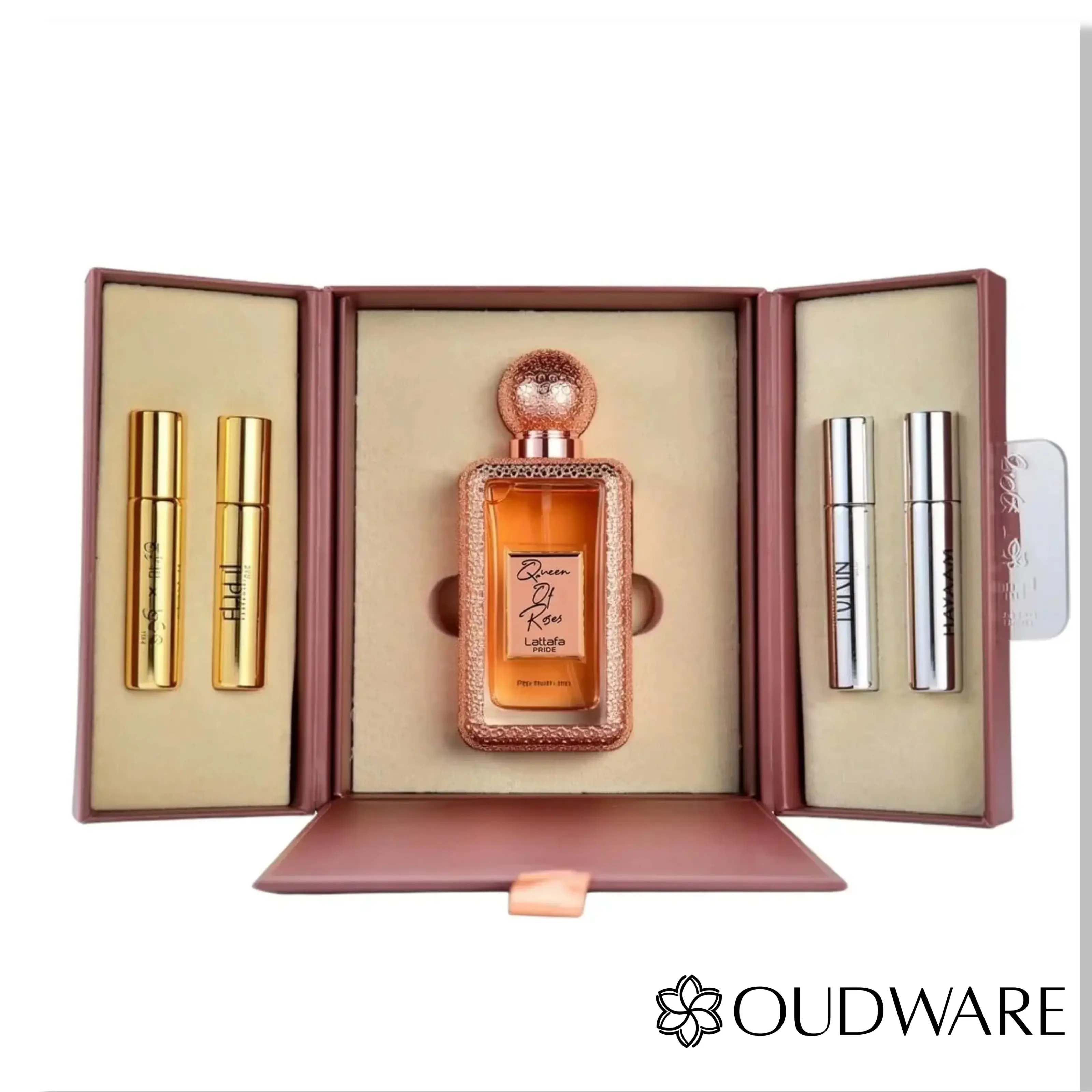 Lattafa Pride Queen Of Roses 100ml (3.4oz) Eau De Parfum - For Women - 5 Piece Set