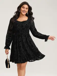 【Summer Turn-Up】【Textured】 Bloomchic Textured Floral Shirred Waist Knee-Length Dress 2026 Summer Pick for Mother's Day