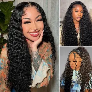[Deep Wave Curly]Arabellahair 13x6 Glueless Lace Frontal Wig Pre-everything Put On Go Via Drawstring Band With Invisible Hairline for Beginner Friendly
