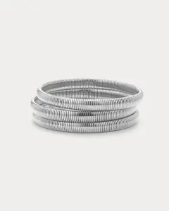 Mini Flex Snake Chain Bracelet- Set of 3 (7mm wide)- Silver
