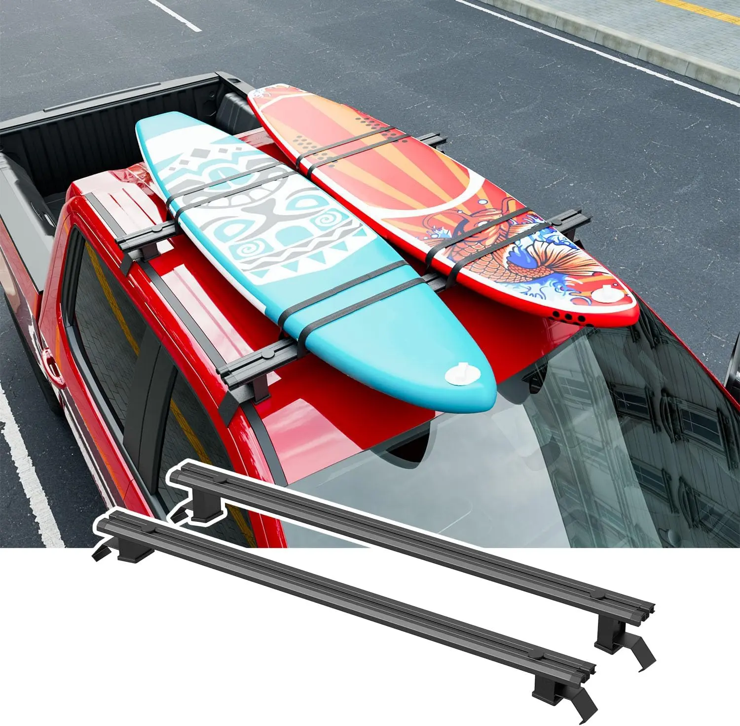 [FIts 19-25 Silverado 1500 Crew Cab] Roof Rack Cross Bars Compatible with 2019-2025 Chevy Silverado 1500 Crew Cab Rooftop Carrier Cargo Rack Replacement for 2019-2025 Chevy Silverado Accessories