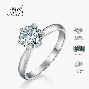 Moi Mart Classic choice Solitaire Ring,1-5 Carat available Synthetic Moissanite Ring in 925 Sterling Silver, Perfect gift and everyday wear