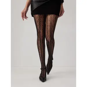 Cider FLORAL STRIPE FISHNET TIGHTS