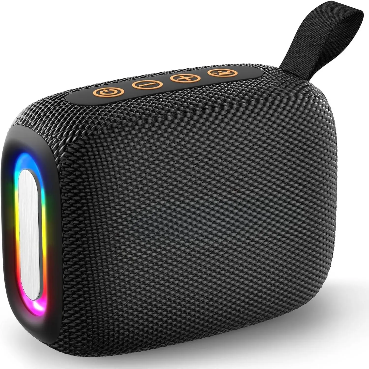 Portable   Speaker, Compact  Outdoor Travel Speaker with Lights & Lanyard, Up to 10H Playtime, BT 5.3  Connection, Mini Pocket Sound Box for Beach, Camping, Shower