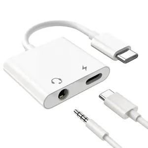 Headphone Adapter USB C and 3.5mm Plug to USB C Headset Splitter,Headphone Audio & Charger Compatible with Google Pixel 2/3xl,Samsung Tab and iPad (USB C+3.5mm to USB C)