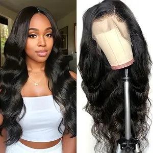 Big Wave 13x4 Lace Frontal Synthetic Wig Transparent Lace Pre - trimmed Hairline 180% Density Women's Glueless Wig