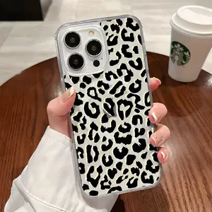 Leopard Pattern Clear Wireless Charging Protection Slim Shockproof Magnetic Phone Case For iPhone16 15 15Pro Max 14 14Pro 13 12 11 X 16promax wall  i