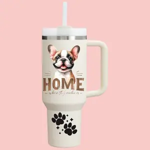Customizable Dog Mom Tumbler - Personalized Travel Quencher H2.0 - 40 oz - Durable and Washable - Perfect for On-The-Go - Mug Bottle Drinkware