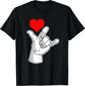 100% Cotton I Love You Sign Language I Love You ASL T-Shirt