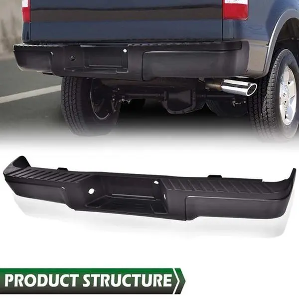 Fit For 2009-2014 Ford F150 F-150 Black - Complete Rear Steel Bumper Assembly