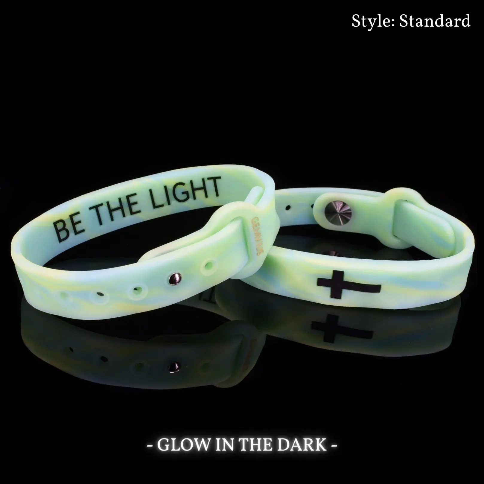 Gemvius Be The Light Faith Bracelet - Blue/Green Mix Glow - Size Adjustable